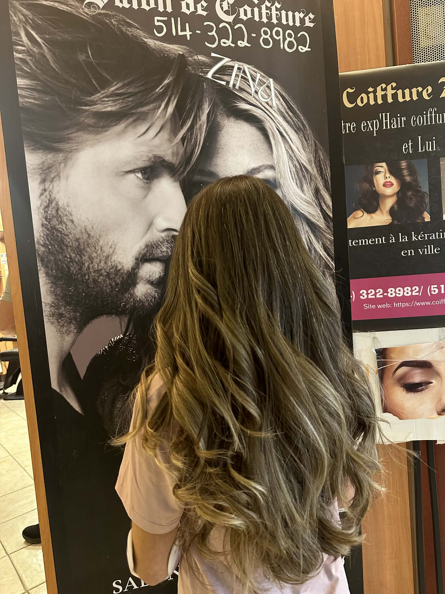 Balayage brun caramel long