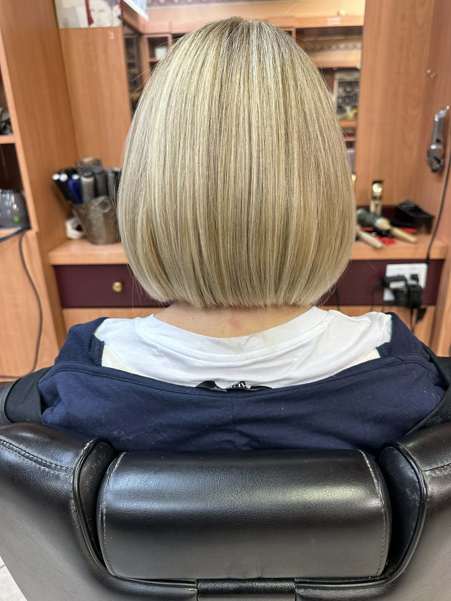 Carré blond lisse